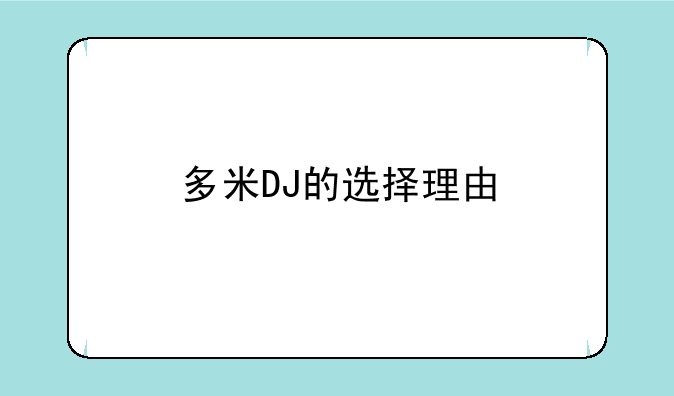 多米DJ的选择理由