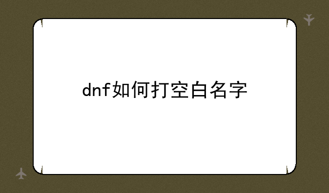 dnf如何打空白名字
