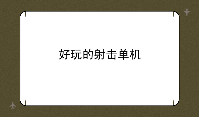 好玩的射击单机