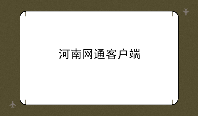 河南网通客户端