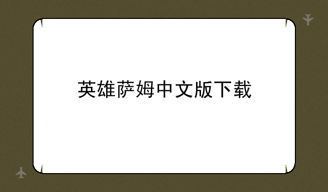 英雄萨姆中文版下载