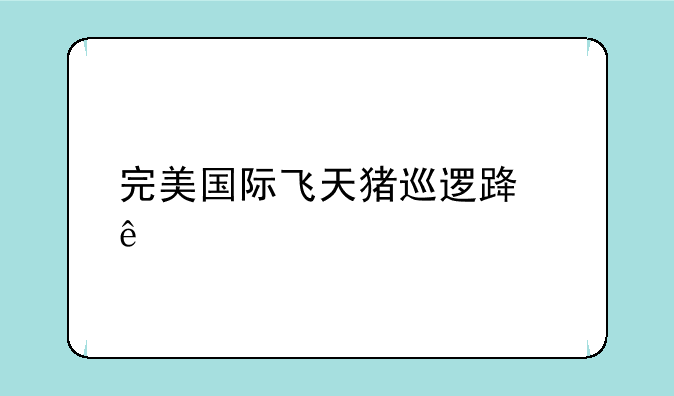 完美国际飞天猪巡逻路线