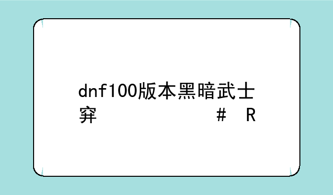 dnf100版本黑暗武士穿什么甲