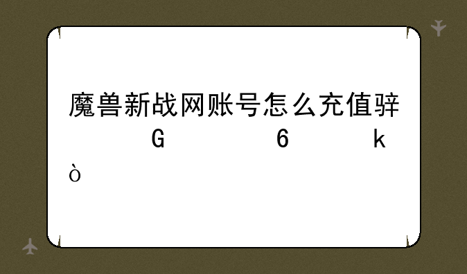 魔兽新战网账号怎么充值骏网一卡通？