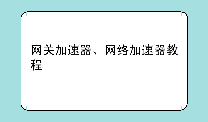 网关加速器、网络加速器教程